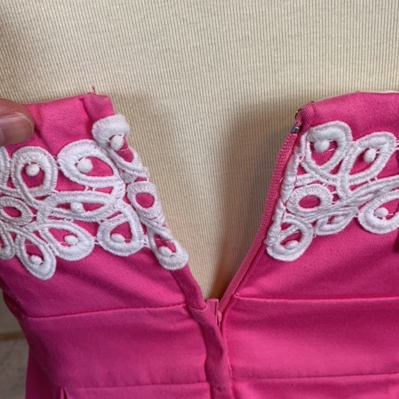Lilly Pulitzer hibiscus pink Betsey dress Strapless Size 4 - Picture 8 of 13